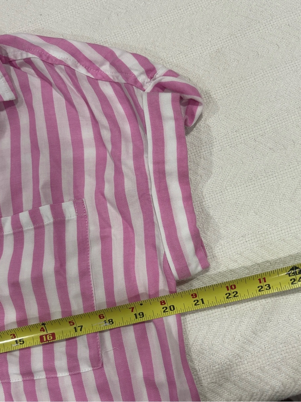 🐞Pink & White Vertical Stripe Button-Front Blouse - Picture 5 of 11